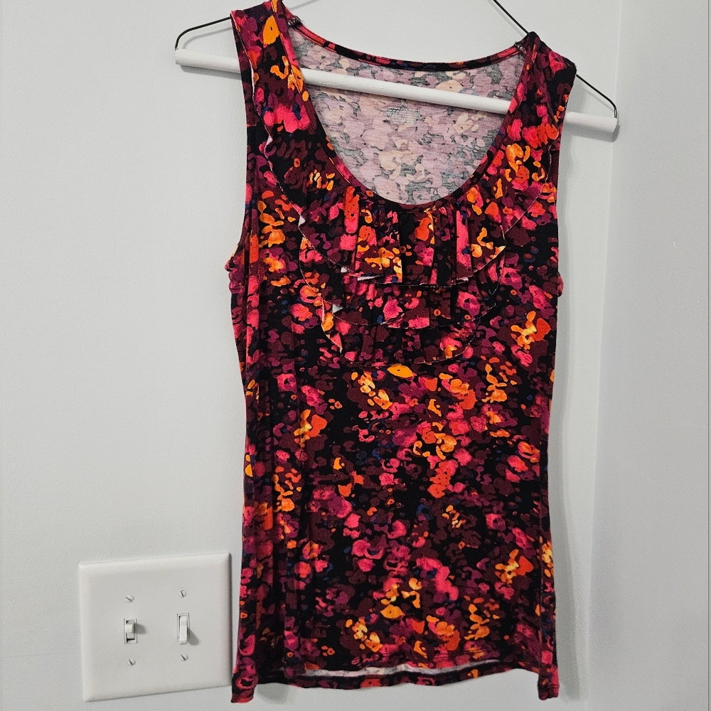 Merona Black and Pink Fitted Sleeveless Tank Top